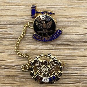 Vintage Fraternal Order of Eagles Past Madam President Jr LA Chained Lapel Pins